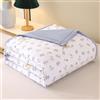 DOTBUY-SHOP Trapuntino Copriletto Estivo Primaverile, Trapunta Leggera, 100% Poliestere Copriletto Trapuntato Cotone per Letto Singolo Letto Matrimoniale (Fiori blu,180x200)