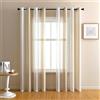 Surwin Tende per Interni Stile Nordico Due Colori a Vetro Con Occhielli, 2 Pezzi Camera da Letto, Voile Semi Trasparenti per Cucina, Soggiorno (Beige, 132x160cm)