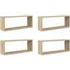 vidaXL Mensole Parete a Cubo 4pz Rovere Sonoma 60x15x23 cm Multistrato