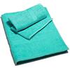 Caleffi - Minorca in Spugna 100% Morbido Cotone Idrofilo 450gsm, Lavabile in Lavatrice 40° + Asciugatrice, Coppia (55x105 cm + Ospite 40X60 cm) Colore MENTA