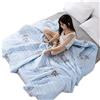 FANSU Copriletto Trapuntato Matrimoniale Singolo Elegante Reversibile Coperta Trapunta Primaverile Estivo Antipolveri Copri Letto per Camera da Letto (Alce Blu,140x200cm)