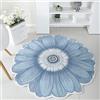 Morbuy Tappeto Soggiorno Soffice Morbido Tappeto a Forma di Fiore Antiscivolo Lavabile Tappeti Rotondo Moderni Interno Decorativo per Sedia Girevole Salotto Camera da Letto (80cm,Azzurro)