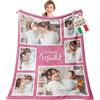 Easycosy Coperta Personalizzata con Foto, Plaid personalizzato con Foto in Flanella, Coperte Personalizzate, Idee Regalo 2026 per Donna, Consegna media entro cinque giorni(6foto-2)