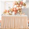 Odot Gonna da Tavolo in Poliestere Lavabile e Antipiega Tovaglia Rettangolare per Matrimoni Compleanno Festa Banchetto Natale Decorazione (Champagne,9FT(275cm*77cm))