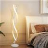 KOSHSH Lampada da terra a LED dimmerabile, moderna, a spirale, per soggiorno, con telecomando, per camera da letto, cameretta dei bambini, 155 cm, colore: bianco