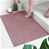 Hixingo Tappeto da Bagno Antiscivolo e Assorbente, in Diatomite, con Fondo in Gomma， Tappeto Cucina ad Asciugatura Rapida, Tappeti per Ingresso del Bagno e Doccia (80x120cm,Rosa)