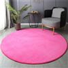 Morbuy Rotondo Tappeto Salotto Grande Pelo Corto, Tinta Unita Moderno Decorazione Grandi Moquette Antiscivolo Soggiorno Bambini Camera da Letto Domestica Tappeti (Rosa,Diametro 120 cm)
