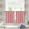 Odot Tenda Corta per Finestra Cucina, Tinta Unita Non Tende da Bistrot Cucina Semitrasparenti, 2 Pezzi Mantovane Corte, per Decorazione Finestre Piccole (Rosa Scuro,106x91cm)