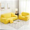 Surwin Copridivano Elasticizzato 1 2 3 4 Posti, Moda Stampa Elastico Universale Copridivani con Braccioli Fodera per Divano Antiscivolo Sofa Protettore (Giallo Acceso,1 posti - 90-140cm)