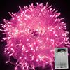HULX Albero luce Fata, 10m 80LED Luci di Natale a LED Batteria (Rosa)