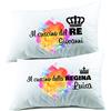 Colorfamily Coppia di federe PERSONALIZZABILI matrimoniali il cuscino del re - il cuscino della regina
