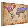murando Quadro Mappamondo Vintage 90x60 cm 1 pezzo Stampa su tela XXL Immagini moderni Murale Fotografia Grafica Decorazione da parete Mappa del mondo k-A-0381-b-a