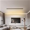 TZSMUM Lineare LED Moderna Lampada da Soffitto Alluminio Minimalista Plafoniera Temperatura Tre Colori Plafoniere 3000K/4000K/6000K Nero Soggiorno Corridoio Camera da Letto (Luce Calda,80cm)