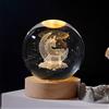 Kexpery Sfera di cristallo luci decorative USB plug-in 3D planetaria lampada ornamento fai da te regalo per le vacanze per camera da letto (unicorno)