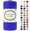 LEREATI Corda Macrame 2mm x 200m, Filo Macrame Cordoncino Cotone Naturale Spago Colorato, Cordino per Borse Uncinetto, Arazzo da Parete, Fai da Te Artigianato, Decorazioni (Blu Navy)