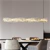 YUPIN Lampadario Di Cristallo Moderno LED Lampadario Lineare Di Cristallo Rettangolare A Sospensione Dimmerabile Altezza Regolabile 120cm Per Cucina Soggiorno Camera Da Letto Sala Da Pranzo Ufficio