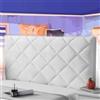 AuMarndi Copri Testiera Letto Matrimoniale Bianco Copri Schienale Letto Singolo Nero Protettiva Letto Imbottito Singolo Matrimoniale Elastico all-Inclusive Coperchio Testata Letto,bianco-180cm