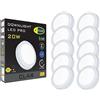 CLAR - Lampade Soffitto, Plafoniera LED Esterno, Lampadario Bagno, Plafoniere a LED, 6000ºK 20W Garanzia di 3 anni (Pack 10)