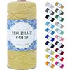 Uiopa Corda Macrame 2mm x 200m, Filo Macrame Corda Cotone Macramè Filo, 3 Fili Cordoncino Cotone Spago Colorata, Cordino per Borse Uncinetto Arazzo da Parete Artigianato Fai Da Te Appendini per Piante