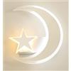 Dopastore Applique da Parete LED 11W Design Luna e Stella Bianco Lampada da Parete Stile Moderno Da Interno IP20 Per Camere Corridoio Attività (Luce calda 3000K)
