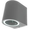 Partenopea® Applique lampada cubo da parete a muro gu10 max 10w led per interno esterno IP65 moderno faretto monoemissione (Tondo Grigio, Senza Luce)