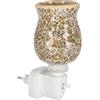 Way home store - Luce Notturna Tulipano mosaico, colorazione oro in ceramica - stile moderno- DIMENSIONI:15x8x11cm. Presa girevole MAX 7W-10W 220/230V
