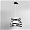 TEKHOME 2 pezzi Lampadari moderno a sospensione a fasce intrecciate, in ferro verniciato finish opaco - Attacco 1xE27, Potenza max 1x60 W, dim. 33x22 cm, lunghezza filo 100 cm (2 PEZZI NERO) A08N