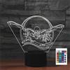 FLRXHK Lampada notturna a LED con illusione 3D con telecomando, 16 colori, luce notturna a LED USB per bambini, decorazione per la stanza dei bambini
