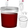 KADAX Set di secchi per fermentazione da 33L con gorgogliatore e tappo di gomma, contenitore per fermentazione in plastica con tappo e stoppino, grande secchio con accessori per fermentazione per la