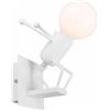 VR VETRINEINRETE Vetrineinrete® Applique da parete decorativo a forma di omino lampada da muro in metallo attacco E27 arredo casa soggiorno ingresso (Omino che Salta Bianco)