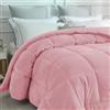 IlGruppone Trapunta Piumino Invernale In Tessuto Flanellato Caldo Piumone In Morbida Flanella Effetto Velluto Tinta Unita Inverno Flannel 550 Gr-Mq - Rosa - Matrimoniale