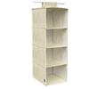 vetrinein rete Vetrineinrete® Organizer per armadio con 4 scomparti ripiani in tessuto portaoggetti contenitore pieghevole richiudibile salvaspazio porta oggetti portatile 80x30x30 cm (Beige) B65