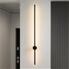 BAUFAS Lampade da bagno nere Luci di vanità girevoli a 350 ° in oro for bagno Applique da parete moderna a LED Applique da bagno spazzolata su specchio (Color : 3 color change, Size : 1pcs black 80cm)