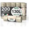 G.M. DISTRIBUZIONE GM 200 Sacchi Ambra Trasparenti Grandi Resistenti misura 90x120 cm in Plastica HDPE, 130 litri, Sacchetti indifferenziata, Buste spazzatura, Bustoni immondizia condominiali, 20 Rotoli da 10 Buste