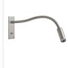 BAUFAS Lampade da lettura a collo di cigno 3W Applique da parete Lmap Lampada da camera a morsetto con interruttore Lampada da comodino a collo di cigno flessibile argento nero ( Color : Warm White (2700-350