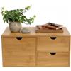 WINPANG Organizer da Scrivania,Organizzatore Scrivania in Bambù con 3 Cassetti, Portaoggetti da Tavolo per Ufficio Casa, Cassettiera per Cancelleria Cosmetici Accessori, Colore Legno Naturale
