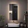 Vicco Specchio bagno Miral, Vetro, 80 x 40 cm con retroilluminazione, per montaggio a parete con illuminazione LED integrata