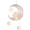 TOKTOP Luna Stelle Lampada a Sospensione, Lampadario Camera Bambino, Lampada da Soffitto per Camera Da Letto Ragazza Decorazione, LED Alluminio Lampadario, 35CM Luce Calda