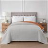 IlGruppone Passione Casa Trapuntino Coperta Primaverile Bicolore Trapunta Anallergica Piumino Mezza Stagione Antiacaro Colorato Tinta Unita Microfibra Duck Friendly (Rust/Grigio, Matrimoniale)