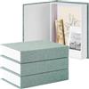Tioncy 3 scatole a forma di libro in lino neutro per decorazione, finto libro contenitore moderno per libreria, tavolino da caffè, decorazione fai da te (21 x 15 x 4 cm, verde)
