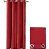 Generico Tenda Porta Finestra 1 Pannello 140x280 Coprente Occhielli Acciaio Mod.TENDA TINTA UNITA BORDEAUX