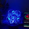 Anjinguang Darling in The FRANXX - Luce notturna 3D Illusion 02 Zero Two Figure, lampada da tavolo con personaggi dell'anime, alimentata tramite USB, luci LED a 7 colori, con interruttore touch, idea regalo per