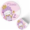 FERDINANDO FAMA' FAMÀ - Etichette Adesive Personalizzate Compleanno Bimbi Principessina Ø 38 mm - Sticker Personalizzati con Nome e Data 175pz