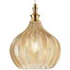 G.E.A. Luce Lampadario Classico Gea Luce Cleofe S11 E27 Led Vetro Ambra Lampada Sospensione