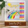 D&Vlab Lampada a led da notte personalizzata con Nomi alunni classe e sezione Luce in Plexiglass Trasparente cornice in legno - Idea Regalo Maestra Insegnante fine anno Scolastico ''Colori Matite''