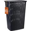 Spetebo - Cesto per la biancheria, effetto vimini, cesto per la lavanderia, 65 l, colore grigio antracite