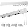 TENDEEVOLUTION Binario Tenda Soffitto Lineare in Alluminio Bianco Personalizzabile, Completo di Accessori per Fissaggio, Movimento Manuale, Bastone Tende a Soffitto o Parete (100 CM, MOVIMENTO MANUALE SENZA CORDA)