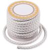 PH PandaHall PandaHall - Cordino in vero cuoio intrecciato, 4 m, 5 mm, colore bianco, rotondo, per fai da te, creazione di bracciali, collane e gioielli