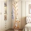 CYQQRDZSW Attaccapanni in Metallo, Appendiabiti da Terra, Coat Rack con Cestino Portaoggetti può Appendere Vestiti, Cappelli(Gold)