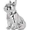 SHENGTIAN Statua Bulldog Francese - Scultura Moderna in Resina Con Collana Argentata, Statuetta Decorativa Per Soggiorno, Ufficio, Camera Da Letto E Corridoio